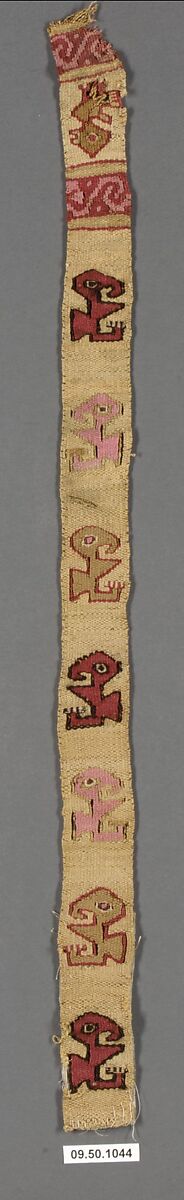 Band Fragment, Camelid hair, cotton, Peru; central coast (?) 