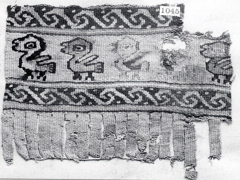 Border Fragment, Camelid hair, Chimú (?) 