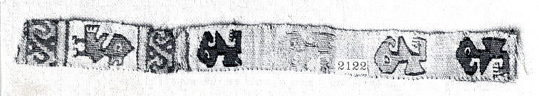 Tapestry Fragment, Camelid hair, cotton, Peru; central coast (?)