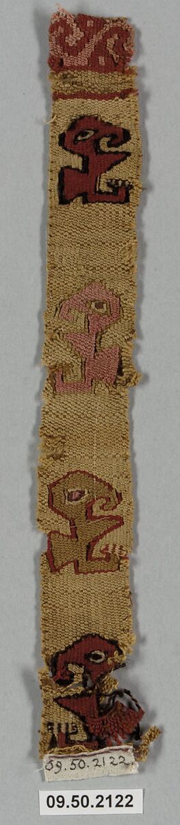 Tapestry Fragment, Camelid hair, cotton, Peru; central coast (?) 