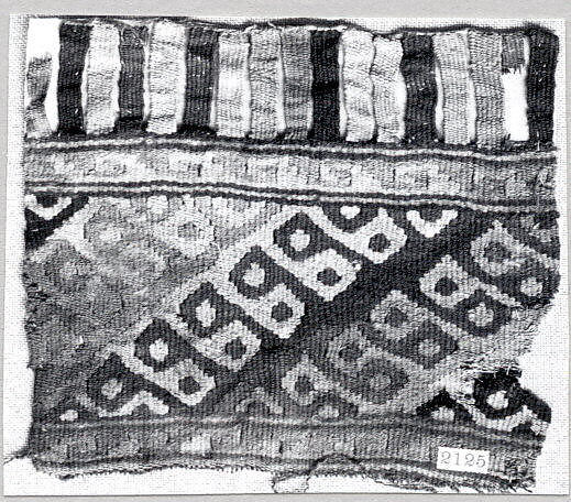 Tapestry Fragment, Camelid hair, cotton, Peru; central coast (?) 