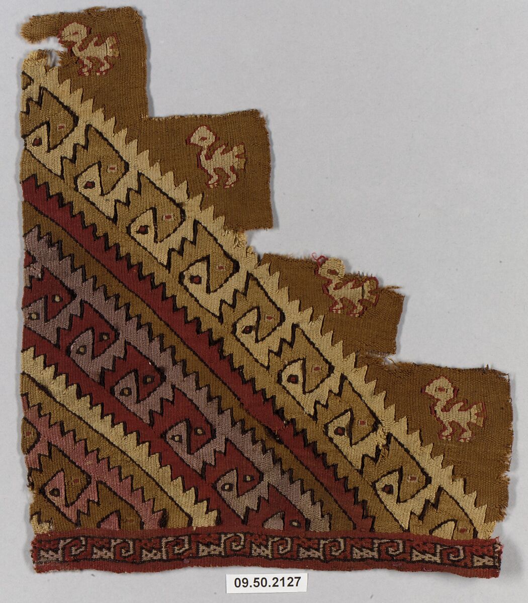 Tapestry Fragment, Camelid hair, cotton, Peru; central coast (?) 