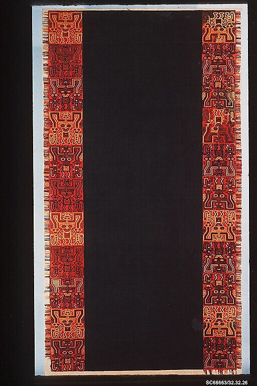 Mantle Fragment, Camelid hair, cotton, Paracas