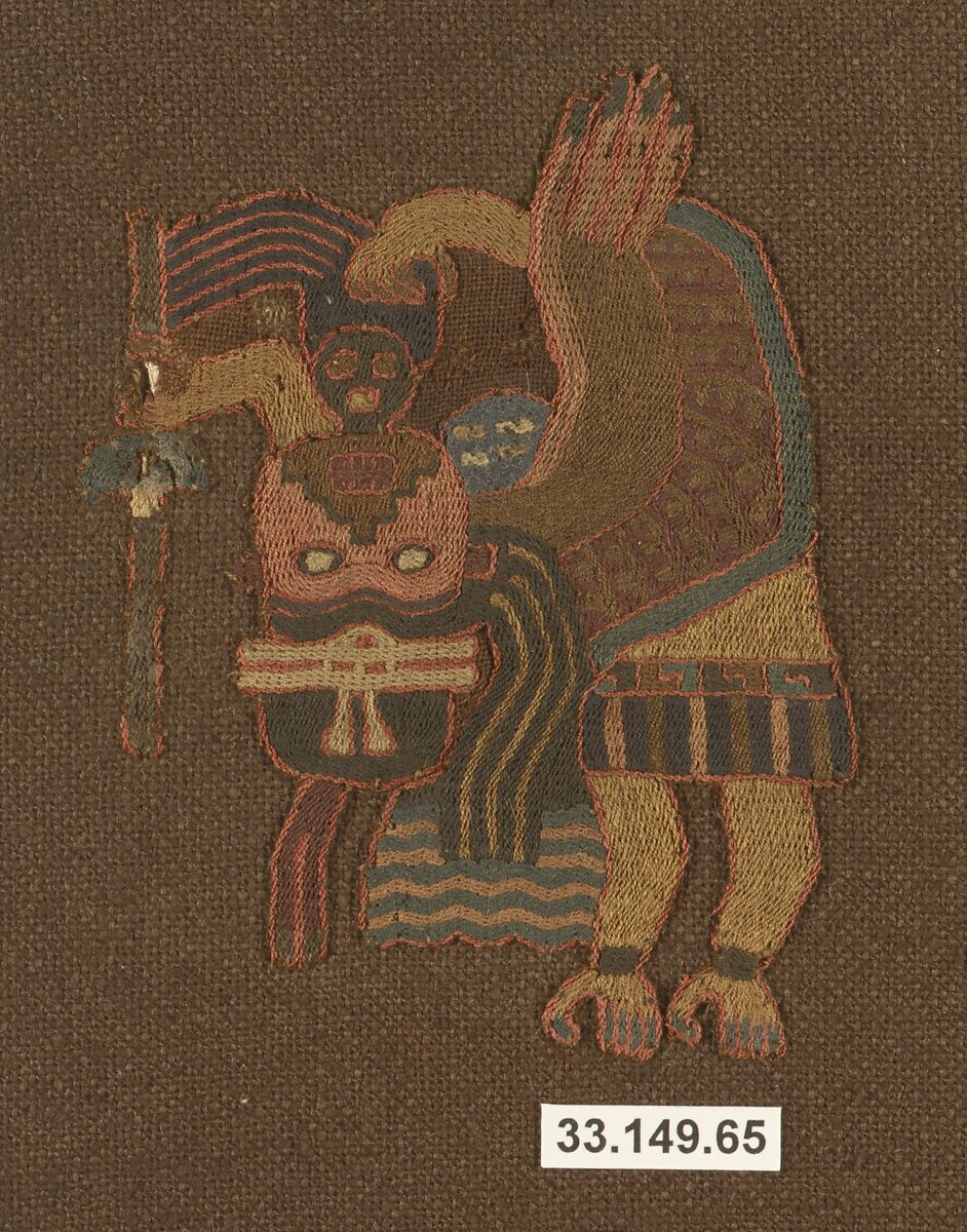 Embroidered Mantle Fragment, Camelid hair, Paracas 