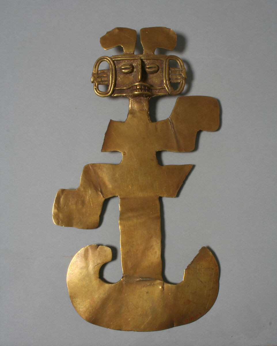 Anthropomorphic figure pendant, Gold, Tolima 