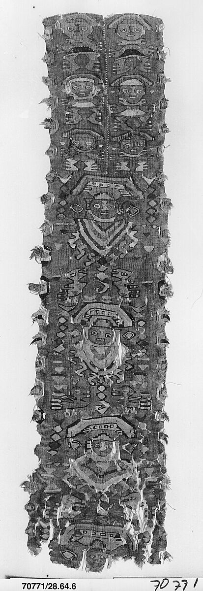 Band Fragment with Tufts, Camelid hair, cotton, Lambayeque (Sicán)