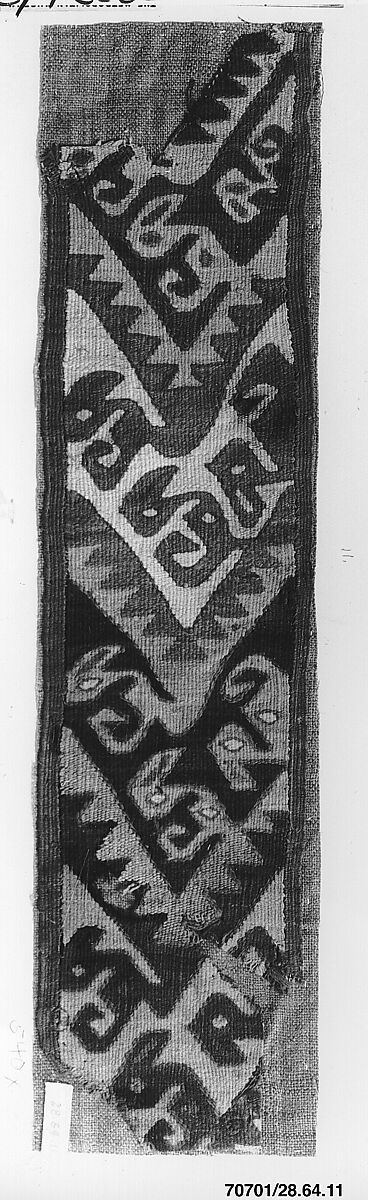 Tapestry Fragment, Camelid hair, Peru; central coast (?) 