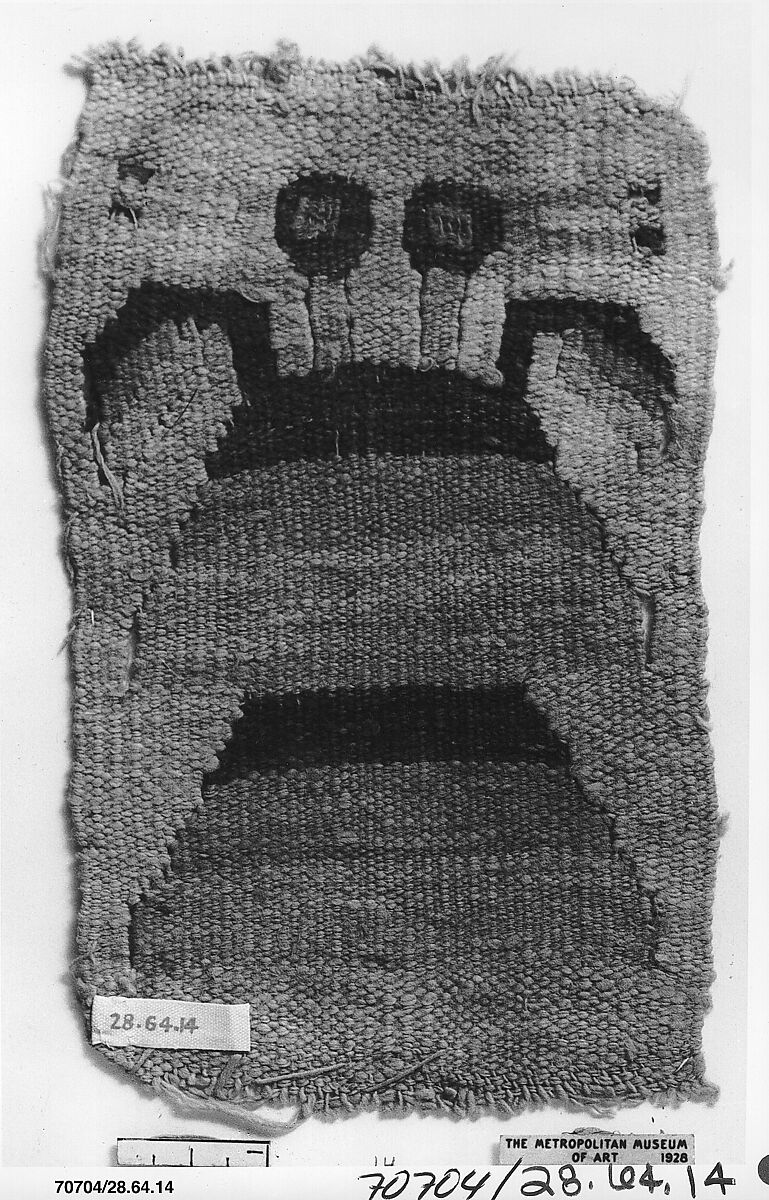 Tapestry Fragment, Camelid hair, cotton, Lambayeque (Sicán)