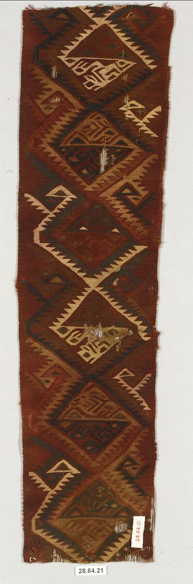 Tapestry Panel Fragment, Camelid hair, Peru; central coast (?) 