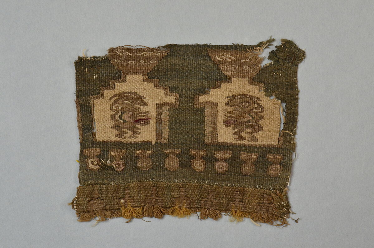 Tapestry Fragment, Camelid hair, cotton, Lambayeque (Sicán) 