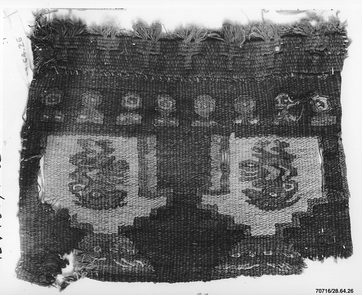 Tapestry Fragment, Camelid hair, cotton, Lambayeque (Sicán)