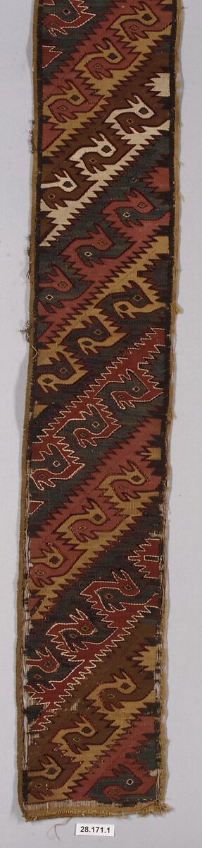 Tapestry Band Fragment, Camelid hair, Peru; central coast (?) 