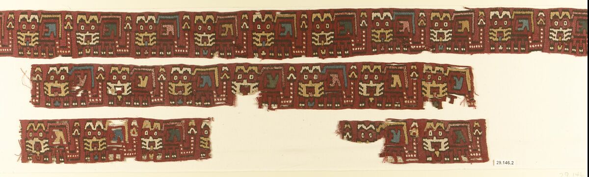 Fragmentary Band, Camelid hair, cotton, Nasca 