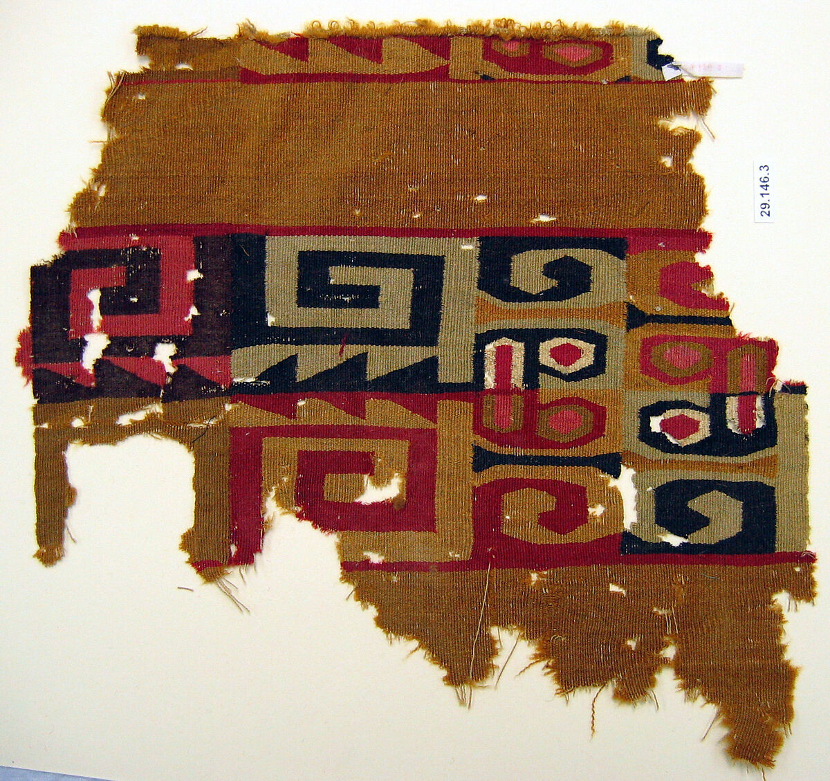 Tunic Fragment, Camelid hair, cotton, Wari