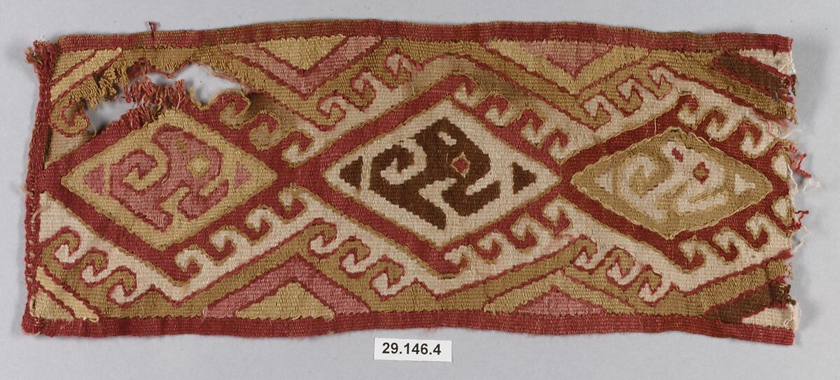Band Fragment, Camelid hair, cotton, Peru; central coast (?) 