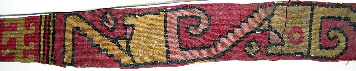 Sash or Headband, Camelid hair, cotton, Nasca 