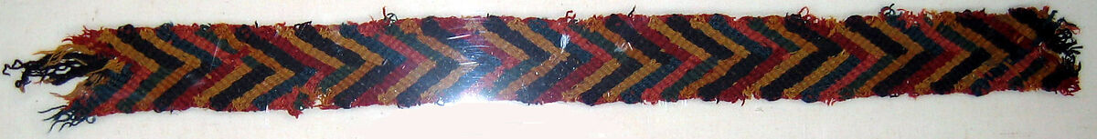 Border Fragment, Camelid hair, cotton, Nasca