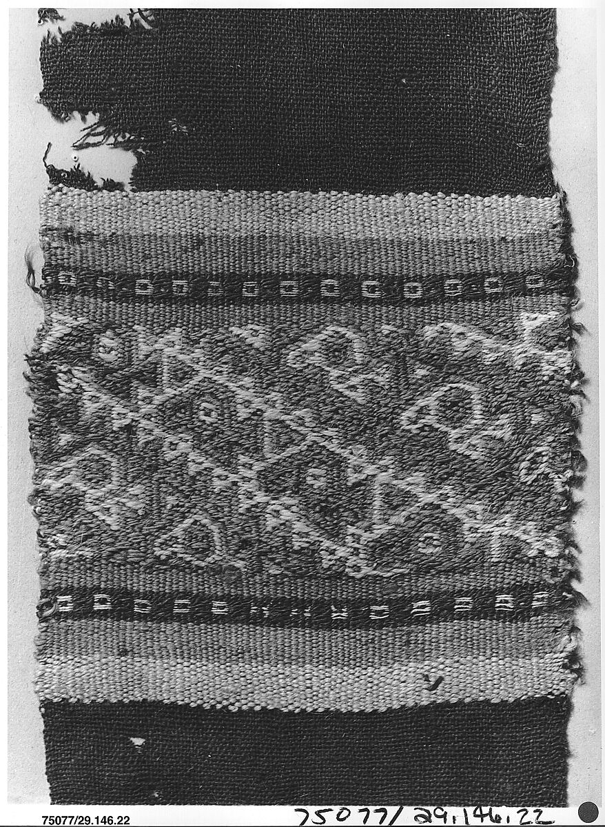 Mantle Fragment (?), Camelid hair, Peru; central coast (?)