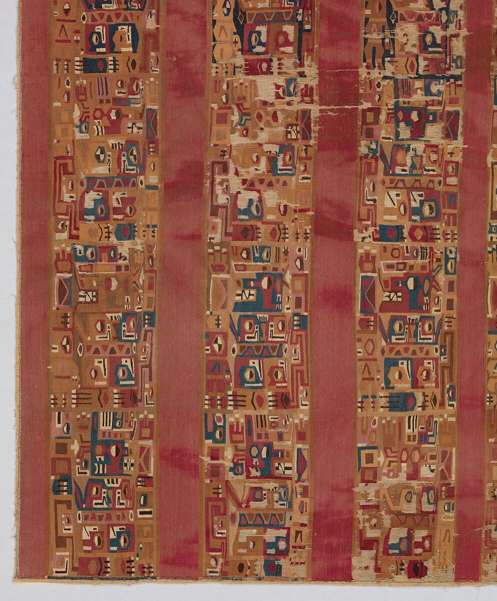 Tunic Fragment, Camelid hair, cotton, Wari