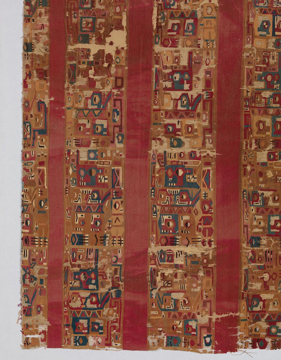 Tunic Fragment, Camelid hair, cotton, Wari