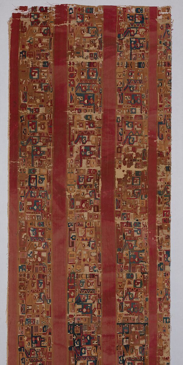 Tunic Fragment, Camelid hair, cotton, Wari