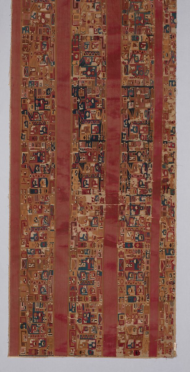 Tunic Fragment, Camelid hair, cotton, Wari