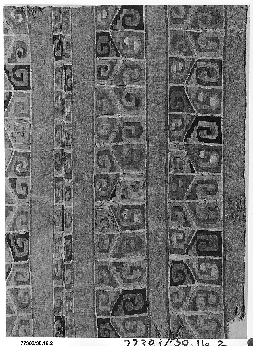 Tunic Fragment, Cotton, camelid hair, Wari