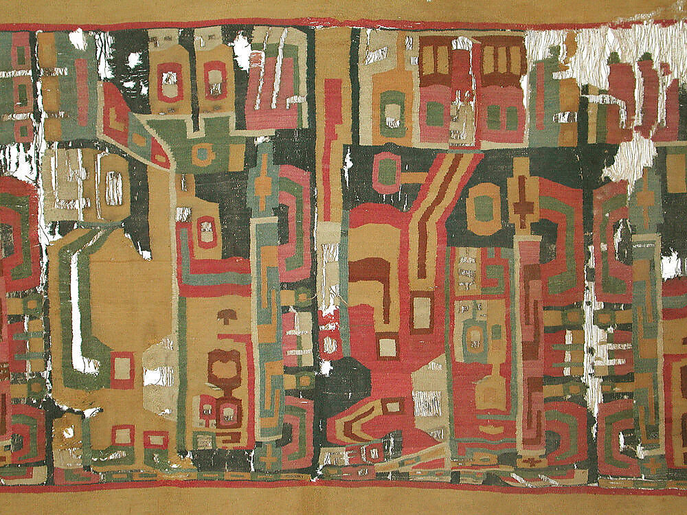 Tunic Fragment, Camelid hair, cotton, Wari