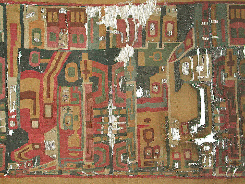 Tunic Fragment, Camelid hair, cotton, Wari