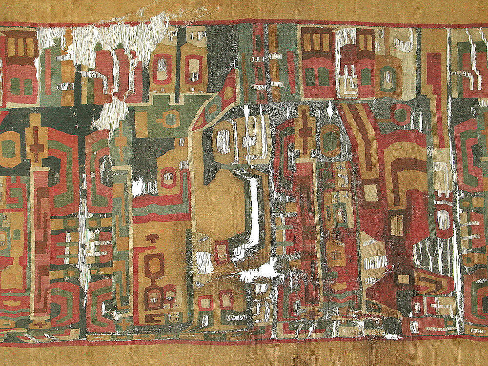 Tunic Fragment, Camelid hair, cotton, Wari