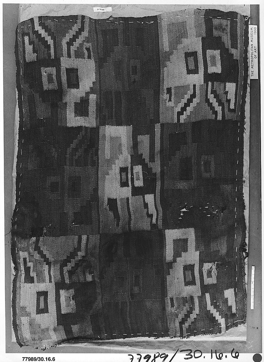 Tapestry Panel Fragment, Camelid hair, Peru; central coast (?) 