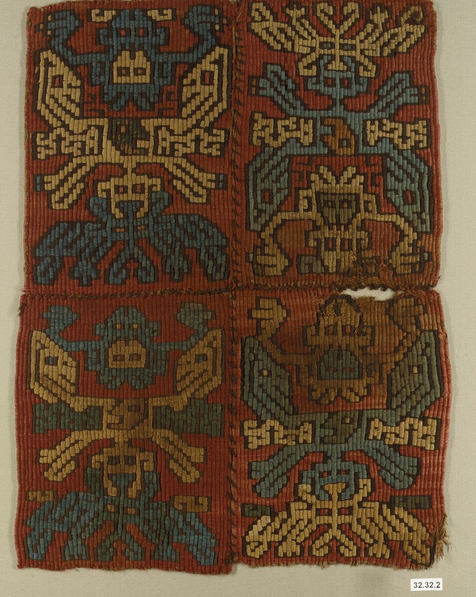 Tapestry Panel, Camelid hair, cotton, Nasca 