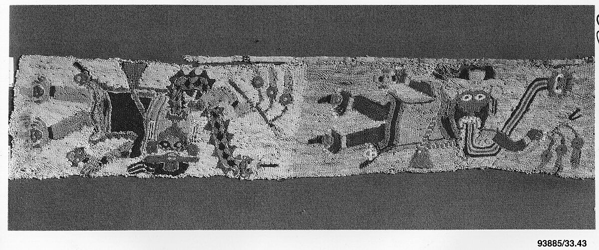 Embroidered Fragment with Figures, Camelid hair, cotton, Paracas