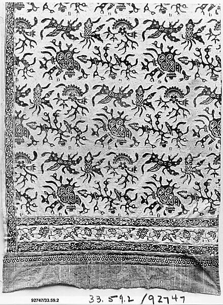 Shoulder Cloth (Selendang), Cotton, gold paper, Javanese