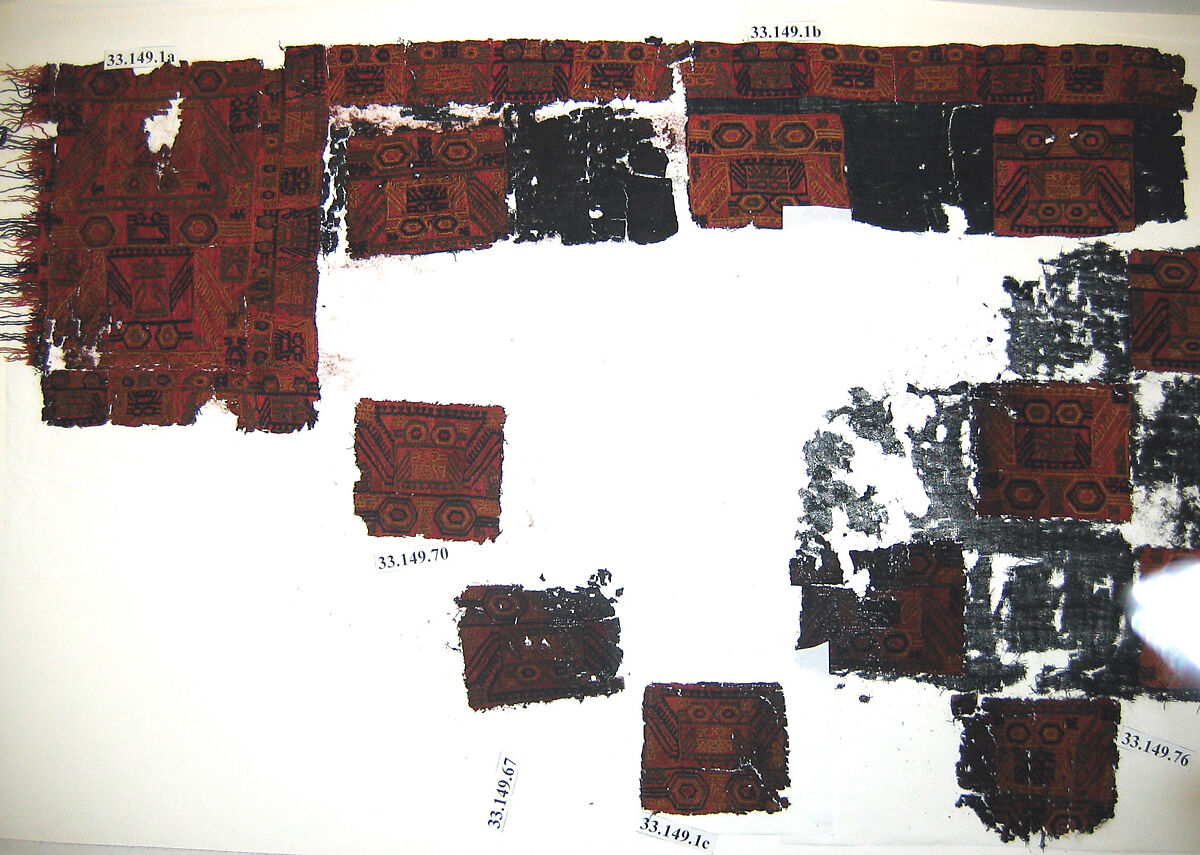 Embroidered Mantle Fragment, Camelid hair, Paracas