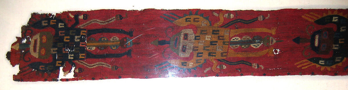 Embroidered Border Fragment, Camelid hair, Paracas