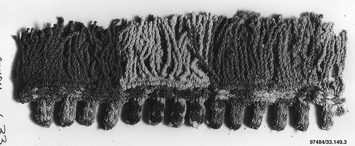 Border Fragment, Camelid hair, cotton, Nasca