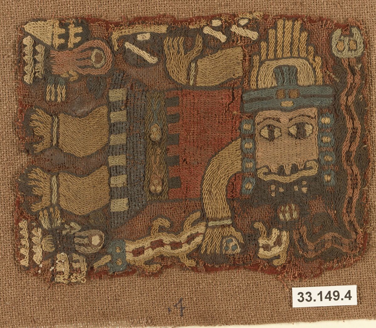 Embroidered Mantle Fragment, Camelid hair, Paracas 