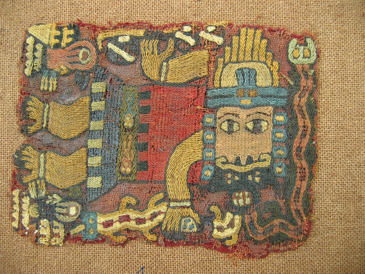 Embroidered Mantle Fragment, Camelid hair, Paracas