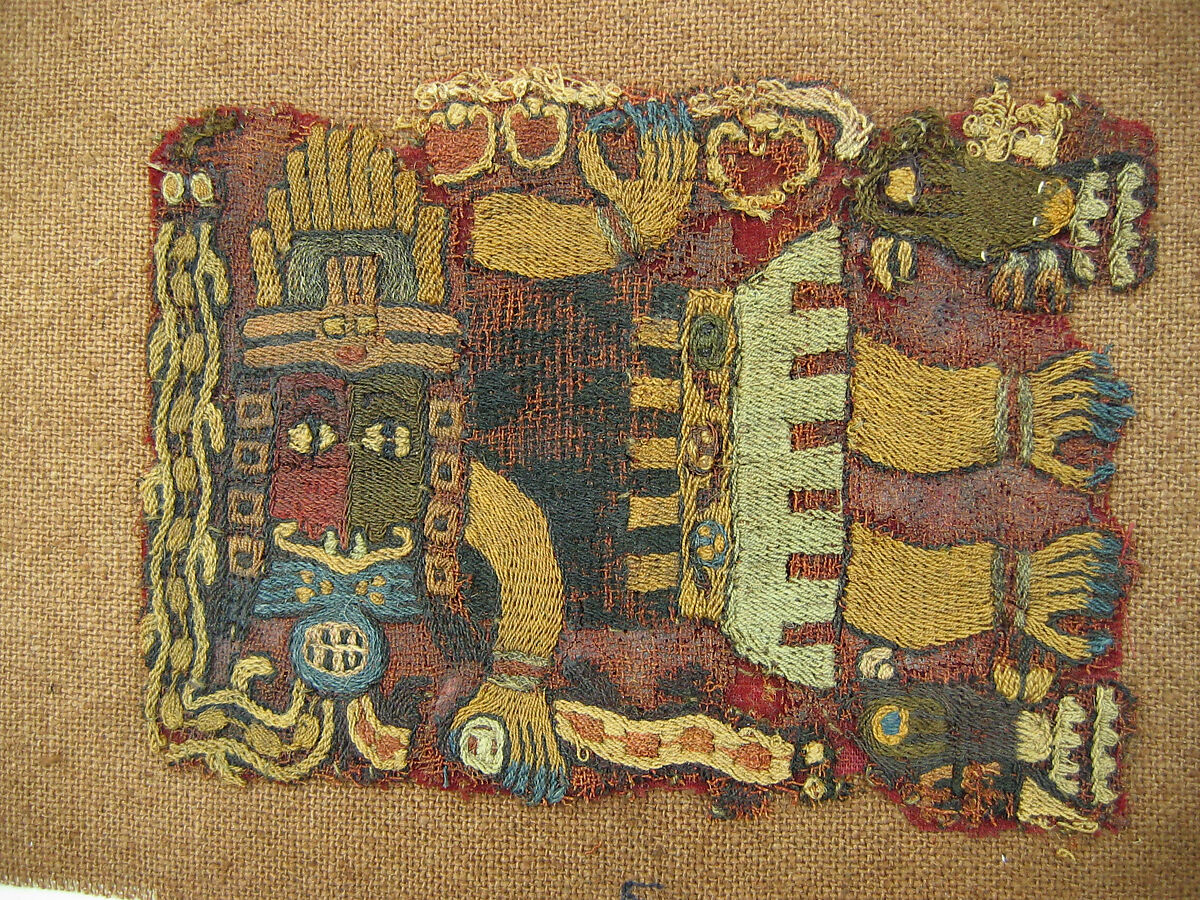 Embroidered Mantle Fragment, Camelid hair, Paracas