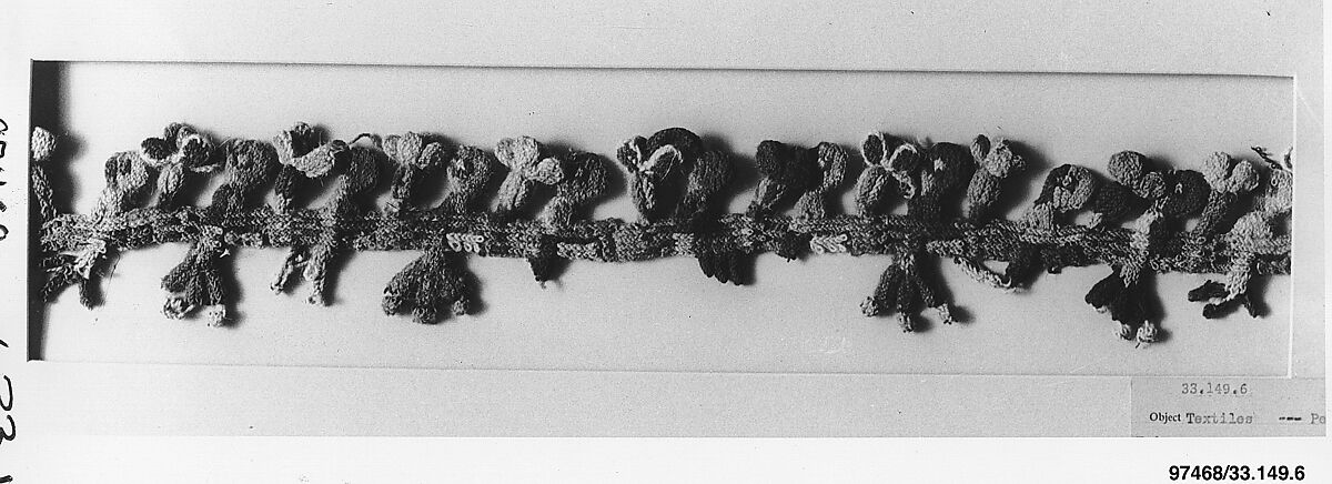 Border Fragment, Camelid hair, cotton, Nasca