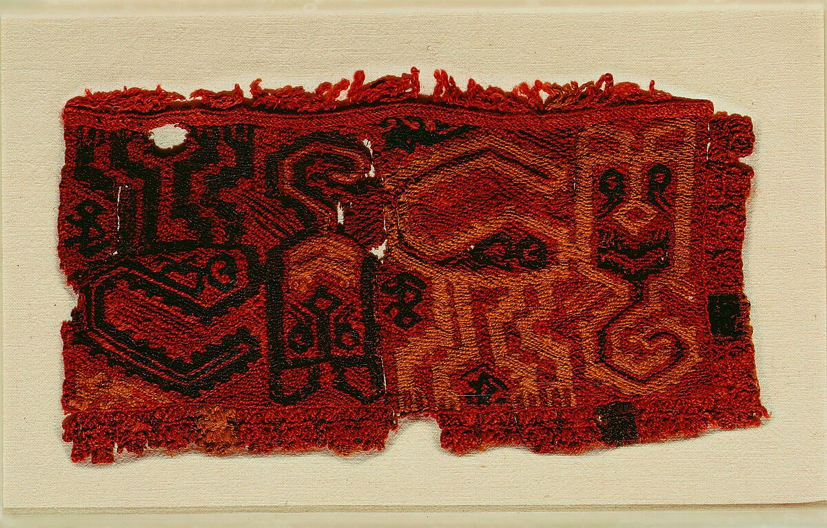 Embroidered Border Fragment, Camelid hair, Paracas 