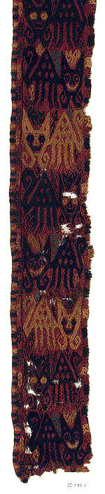 Embroidered Border Fragment, Camelid hair, Paracas 