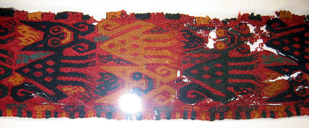 Embroidered Border Fragment, Camelid hair, Paracas