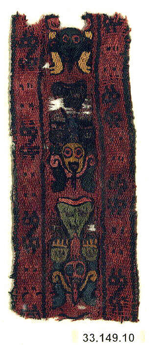 Embroidered Border Fragment, Camelid hair, Nasca 