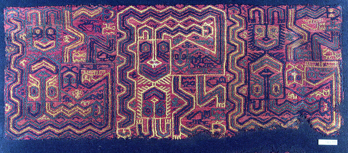 Embroidered Border Fragment, Camelid hair, Paracas 