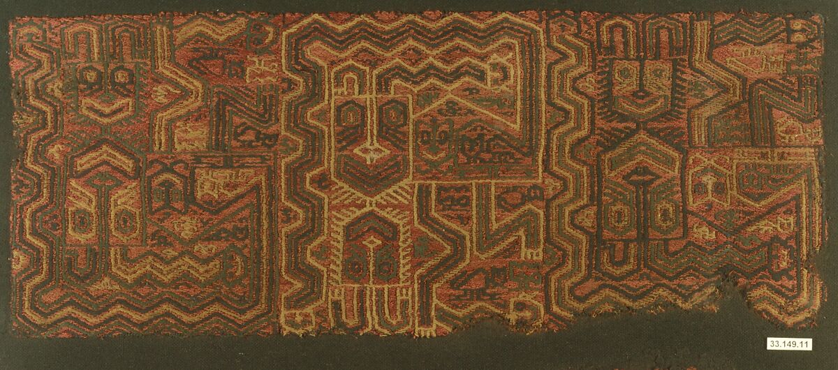 Embroidered Border Fragment, Camelid hair, Paracas