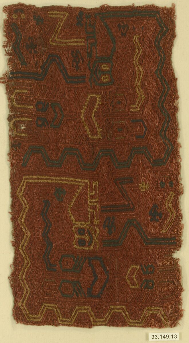 Embroidered Fragment with Figures, Camelid hair, Paracas