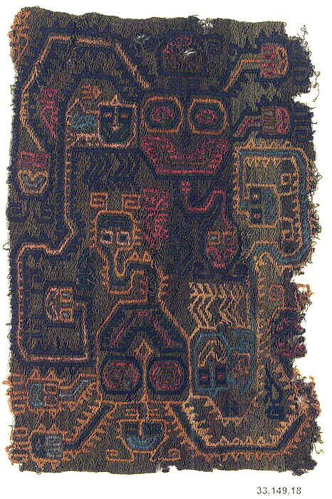 Embroidered Border Fragment, Camelid hair, Paracas 