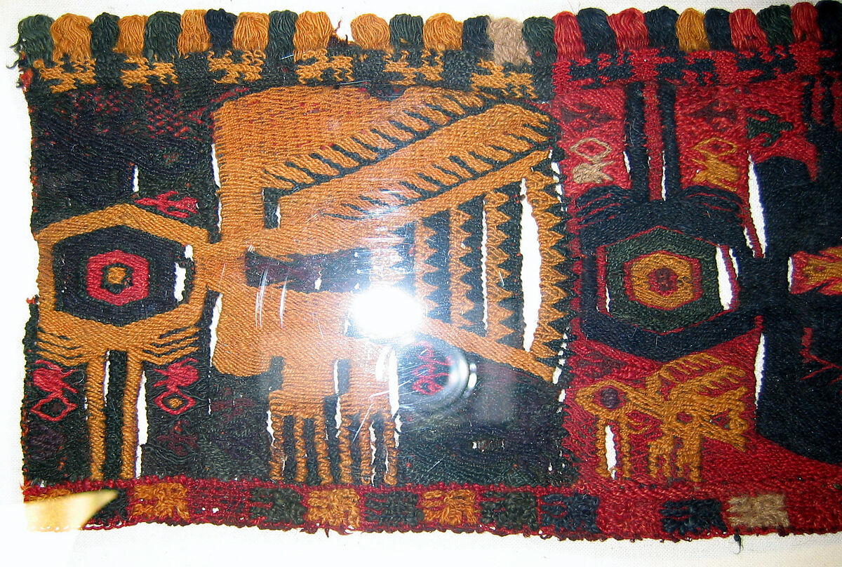 Embroidered Border Fragment, Camelid hair, Paracas